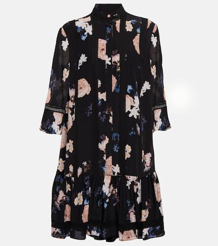 Robe Bertram en soie à fleurs - Erdem - Modalova