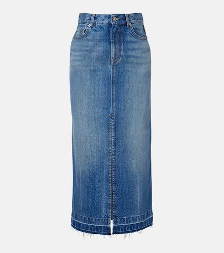 Jupe midi en denim à taille haute - Givenchy - Modalova