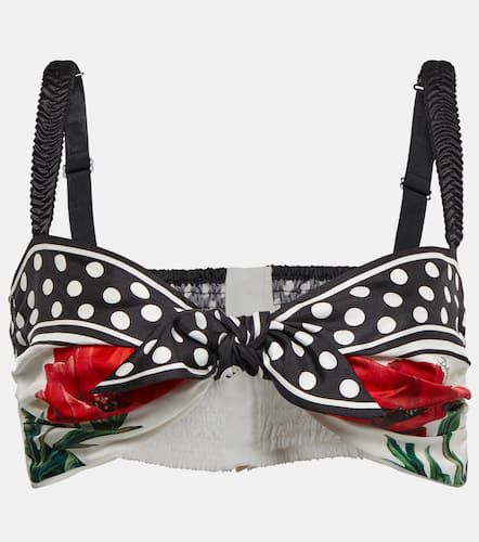 Brassière imprimée en soie - Dolce&Gabbana - Modalova