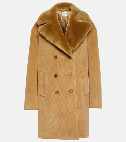 Manteau en velours côtelé et shearling - Miu Miu - Modalova