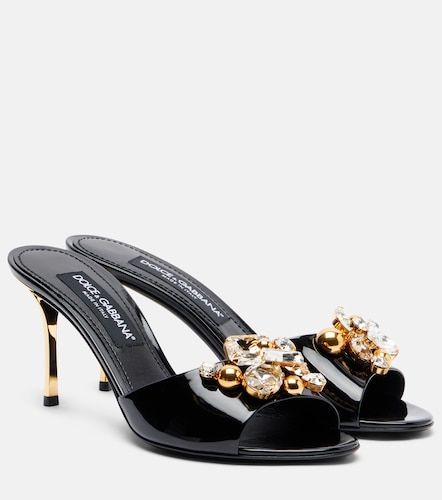 Mules en cuir verni à ornements - Dolce&Gabbana - Modalova