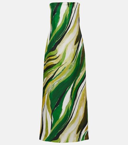 Robe longue bustier en soie à imprimé - Christopher Esber - Modalova