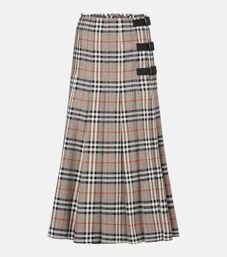 Jupe midi Check en laine - Burberry - Modalova