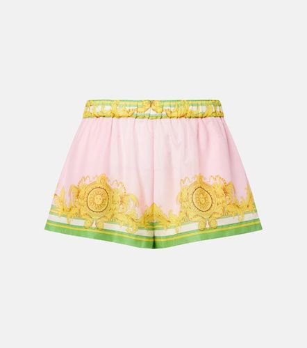 Short imprimé en coton et soie - Versace - Modalova