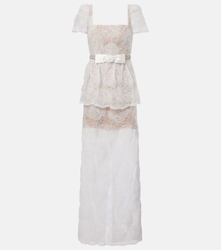 Robe longue en tulle et dentelle - Self-Portrait - Modalova