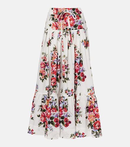 Jupe longue en coton à fleurs - Dolce&Gabbana - Modalova