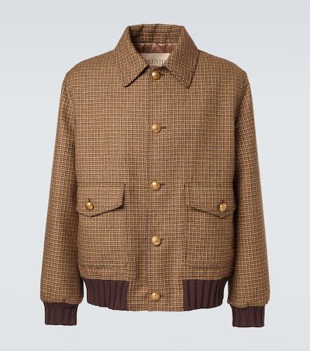 Veste bomber en laine vierge à carreaux - Valentino - Modalova