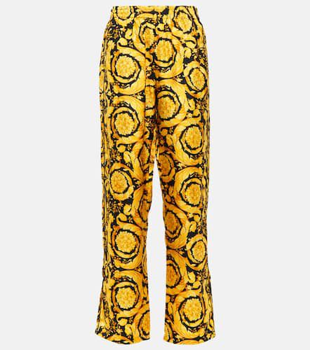 Pantalon Barocco à taille haute en soie - Versace - Modalova