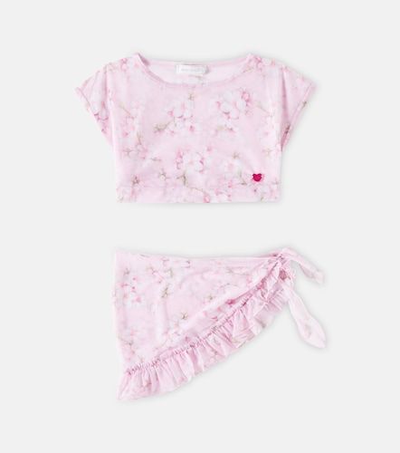 Set top et cafetan à fleurs - Monnalisa - Modalova