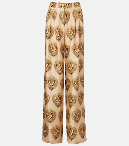 Pantalon ample imprimé en soie - Dolce&Gabbana - Modalova
