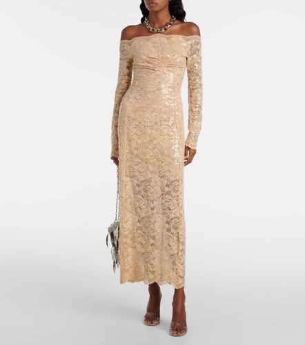 Robe longue en dentelle à paillettes - Rabanne - Modalova
