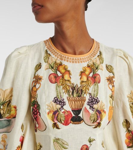 Alémais Robe midi Mercado imprimée en lin - Alemais - Modalova
