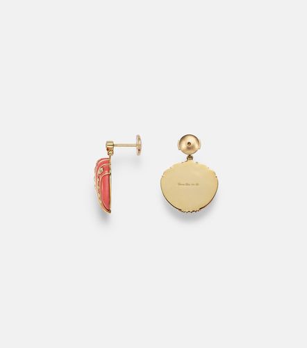 Yvonne Léon Boucles d’oreilles Coquillage Corail en or 9 ct et diamants - Yvonne Leon - Modalova