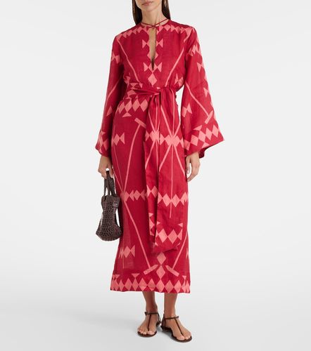 Robe longue imprimée en lin - Johanna Ortiz - Modalova