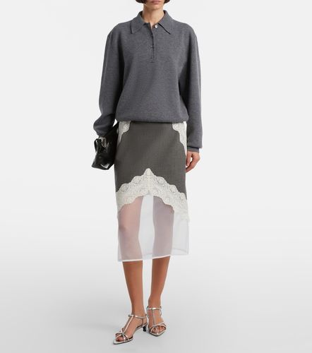 Jupe midi en laine et dentelle - Jil Sander - Modalova