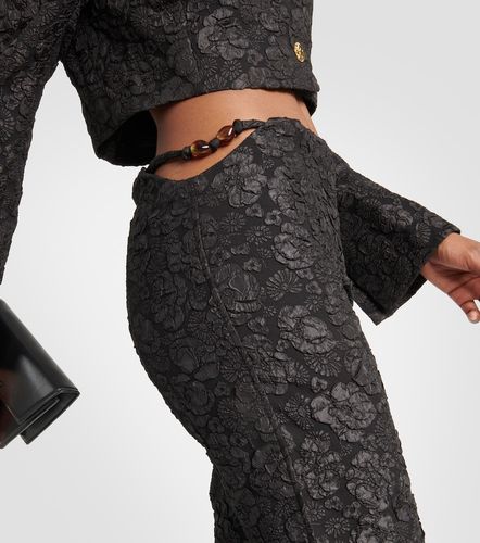 Pantalon évasé à taille basse em jacquard - Ganni - Modalova