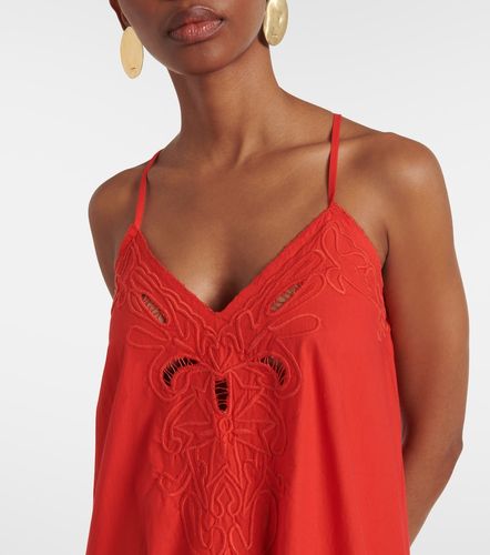 Robe midi brodée en coton - Juliet Dunn - Modalova