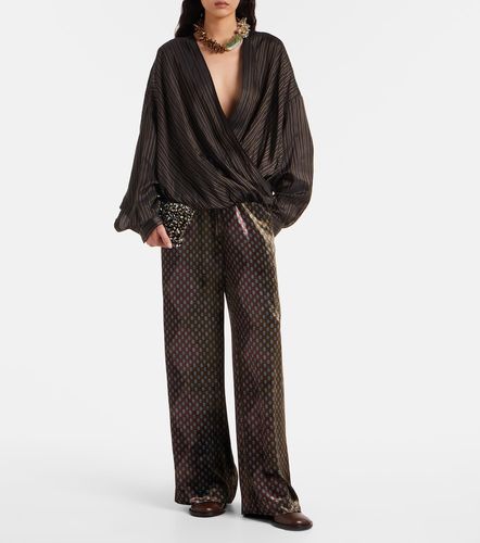 Pantalon ample imprimé en satin - Dries Van Noten - Modalova