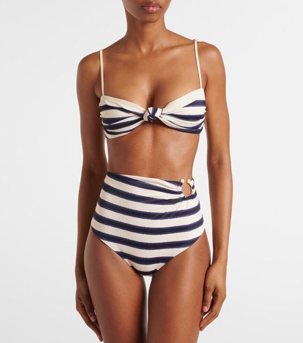 Culotte de bikini rayée à taille haute - Johanna Ortiz - Modalova