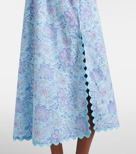 Robe midi en coton à fleurs - Juliet Dunn - Modalova