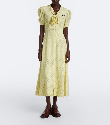 Miu Miu Robe midi en soie à pois - Miu Miu - Modalova