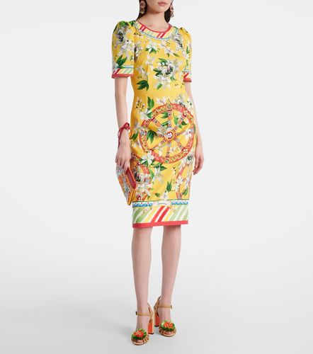 Robe en coton mélangé imprimée - Dolce&Gabbana - Modalova