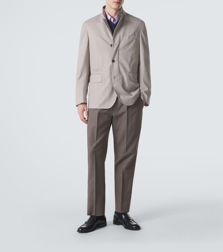 Pantalon droit en coton et lin - Zegna - Modalova