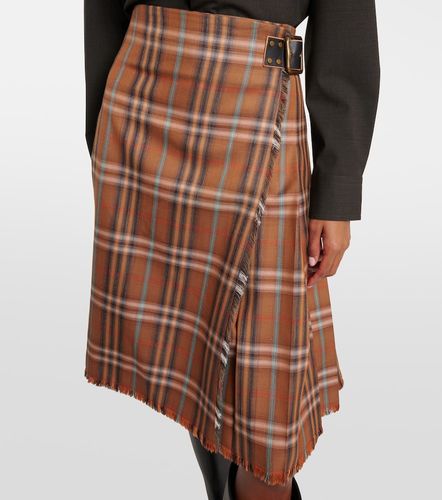 Jupe midi  Check en laine - Burberry - Modalova
