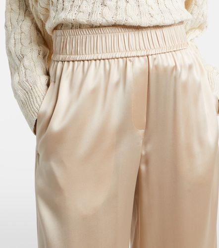 Pantalon ample en satin de soie mélangée - Brunello Cucinelli - Modalova