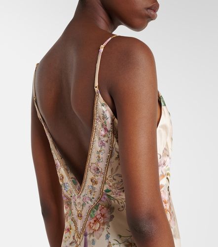 Robe nuisette en soie à ornements - Camilla - Modalova