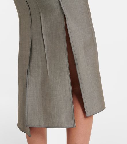 Jupe midi en laine et mohair - Victoria Beckham - Modalova