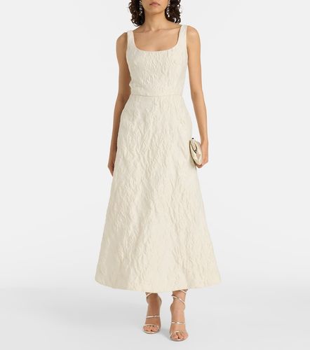 Robe longue en jacquard à fleurs - Monique Lhuillier - Modalova