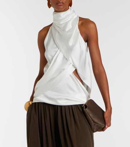 Balmain Top en soie à col licou - Balmain - Modalova