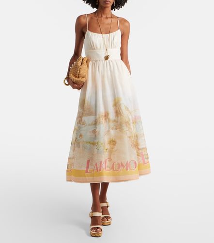 Robe midi Como imprimée en lin et soie - Zimmermann - Modalova