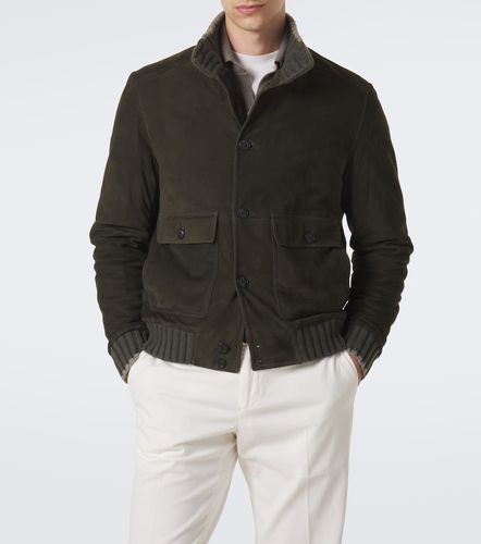 Veste bomber en daim et cachemire - Fedeli - Modalova