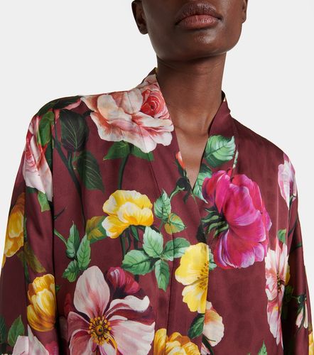Robe longue en soie imprimée - Dolce&Gabbana - Modalova