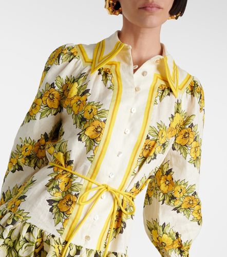 Alémais Robe chemise Gisela en lin à fleurs - Alemais - Modalova