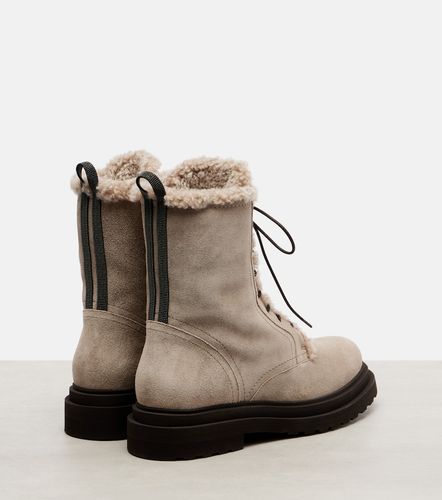 Bottines en daim et shearling - Brunello Cucinelli - Modalova