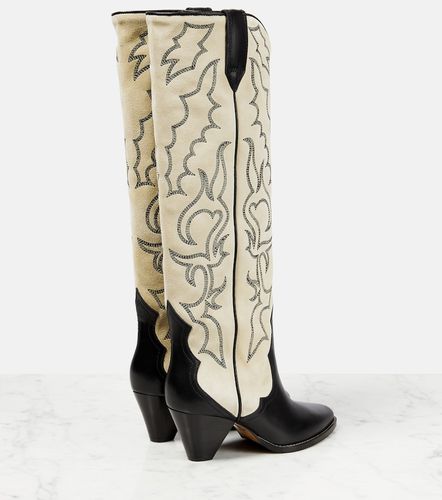 Bottines santiags Leila en cuir et daim - Isabel Marant - Modalova