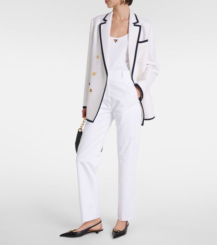Pantalon slim à taille basse en coton - Valentino - Modalova
