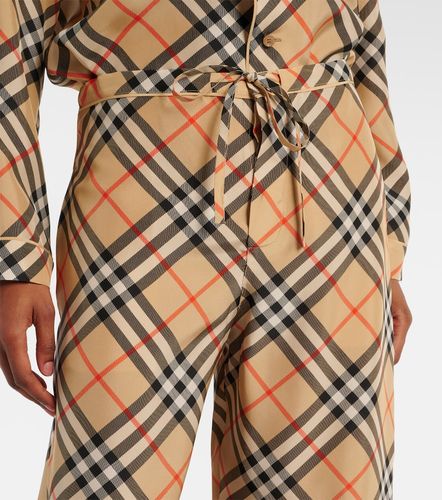 Pantalon ample Check en soie - Burberry - Modalova