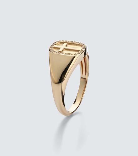 Bague Cross Icon en or 14 ct et diamants - Sydney Evan - Modalova