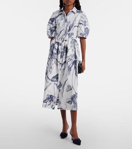 Robe chemise en popeline de coton à fleurs - Erdem - Modalova