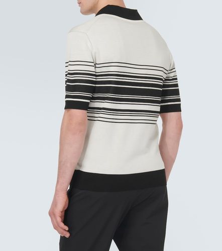 Polo rayé en soie à logo - Dolce&Gabbana - Modalova