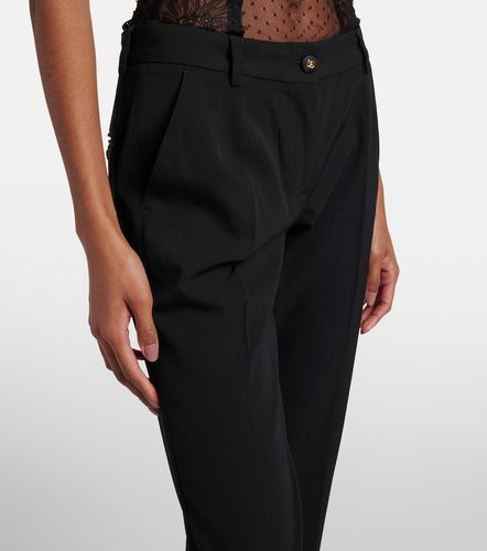 Pantalon slim taille basse en laine mélangée - Dolce&Gabbana - Modalova