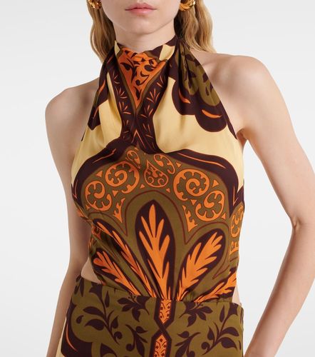 Robe longue imprimée en soie - Johanna Ortiz - Modalova