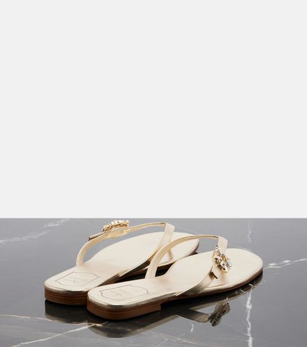 Tongs en cuir métallisé à ornements - Roger Vivier - Modalova