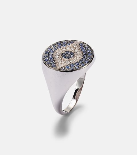 Bague Dawn Chevalier en or blanc 18 ct, diamants et saphirs - Ileana Makri - Modalova