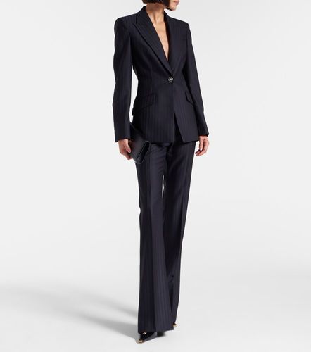 Blazer rayé en laine vierge - Versace - Modalova