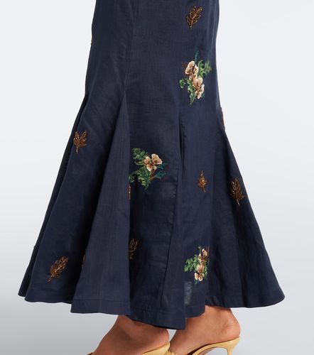 Robe longue Ave Anhelo en lin à fleurs - Agua by Agua Bendita - Modalova